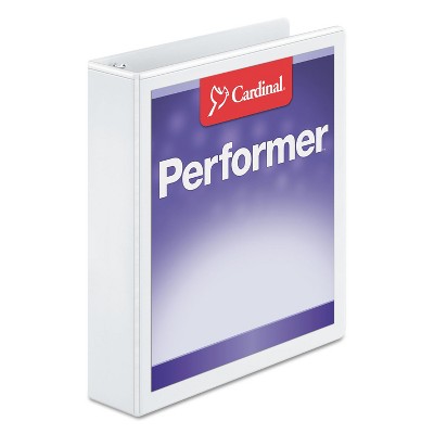 Cardinal Performer ClearVue Slant-D Ring Binder 1 1/2" Cap 11 x 8 1/2 White 17400