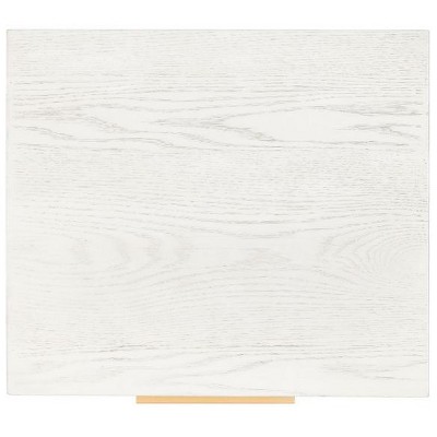 White Washed Oak and Gold 1-Drawer Nightstand
