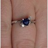 Pompeii3 1/3ct Blue Heart Sapphire Diamond Ring 14K White Gold - 2 of 4