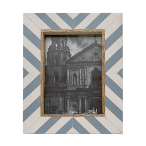 5x7 Blue & White Wood Photo Picture Frame w/ Glass Pane - 1 of 4