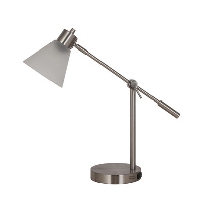 Articulated Task Lamp with Outlet Frosted Shade - Threshold™