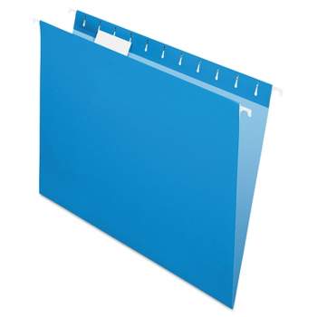 Pendaflex Essentials Colored Hanging Folders 1/5 Tab Letter Blue 25/Box 81603