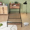 GDFStudio Yannis Modern Metal and Wooden Platform Bed Frame with Storage Headboard and Charging Station - 4 of 4
