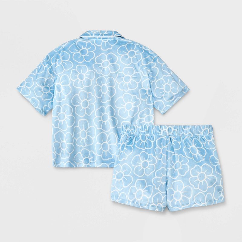 Girls' Short Sleeve Button Up Pajama Set - art class™, 3 of 5