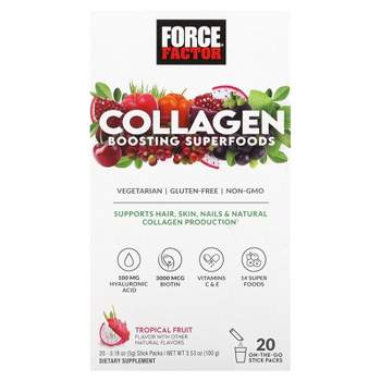 Force Factor Collagen Boosting Superfoods, Tropical Fruit, 20 Stick Packs, 0.18 oz (5 g) Each