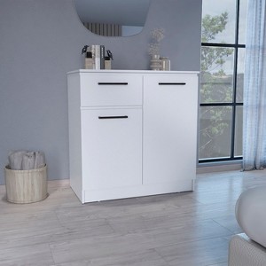 Idaho Dresser with 2-Door Cabinets and Drawer -White - 1 of 1