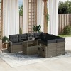 vidaXL Patio Sofa Set with Cushions Outdoor Furniture 9 Piece Poly Rattan - Gray without storage - 2 of 4