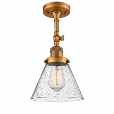 Cone - 1 Light Semi-Flush Mount In Industrial Style-14.5 Inches Tall and 7.75 Inches Wide