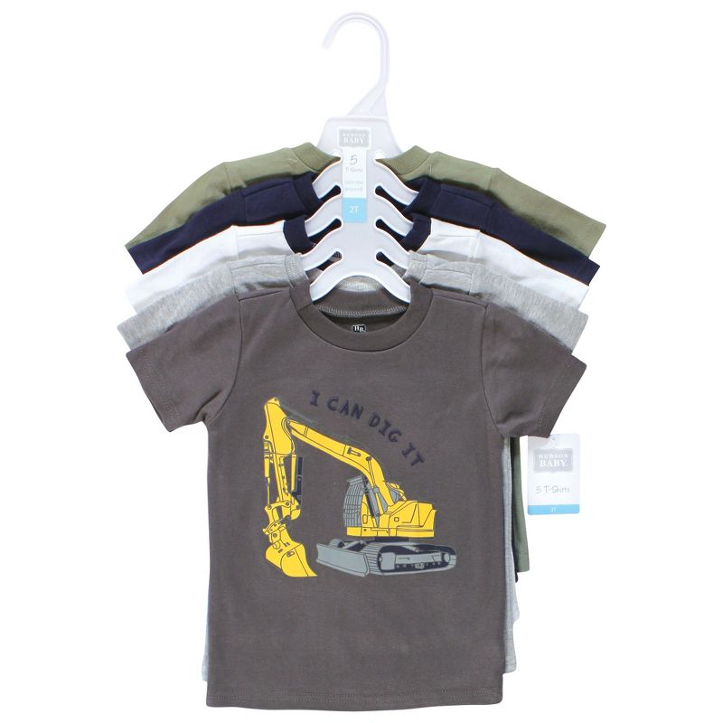 Hudson Baby Toddler Boy Short Sleeve T-Shirts, Construction Dino, 2 of 8