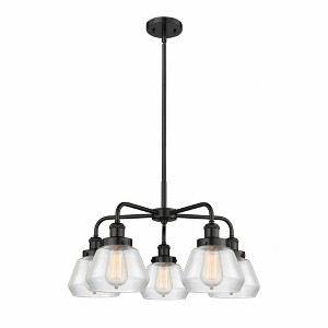 Fulton - 5 Light Stem Hung Chandelier In Art Deco Style-13.5 Inches Tall and 24.5 Inches Wide - 1 of 1