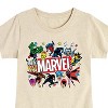 Girls' - Marvel - Sticker Collage Fitted Short Sleeve Graphic T-Shirt - 2 of 4