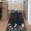 Floral Bordered Accent Carpet, Non-Slip Geometric Floor Cover, Stain-Resistant Low Pile Indoor Mat for Playroom, Living Room - 2 of 4