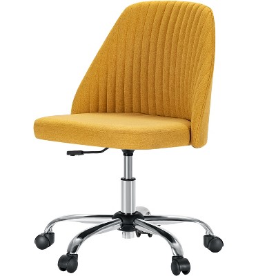Modern Adjustable Height  Swivel 360 Task  Chair For Office，Upholstery Fabric Armless Office Task Chair With Wheels -Cuddlewood