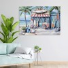 Angel Sar Blue Beach Surfboard Coconut Tree Wall Art, Tropical Coastal Canvas Print for Living Room, Bedroom, or Office Decor - 2 of 4