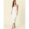 Allegra K Women's Spaghetti Straps Sleeveless Ruched Twist Front Pencil Dresses - 4 of 4