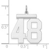 Black Bow Jewelry Sterling Silver, Athletic Collection, Large Polished Number 48 Pendant - 4 of 4