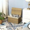 SONGMICS Storage Basket with Lid, 17.2 Gallon (65L) Storage Bin, Woven Blanket Storage Basket with Handles, Foldable, Removable Liner, Metal Frame - 4 of 4