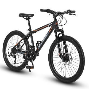 CAVINAS 24IN Mountain Bike with Steel Frame&Shimano 21 Speed, Kids Bicycle withbDaul Disc Brakes and Front Suspension, Bicycle for Teens - 1 of 4