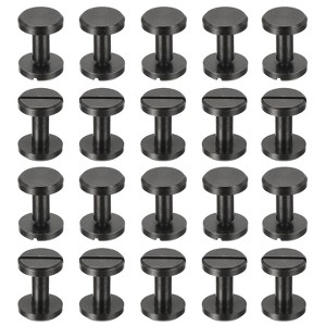 Unique Bargains Brass Rust-proof Durable Leather Belt Scrapbook Binding Chicago Screws 25 Sets - 1 of 4