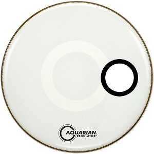 Aquarian Regulator RSM Off-Set Hole Bass Drum Head Gloss White - 1 of 1