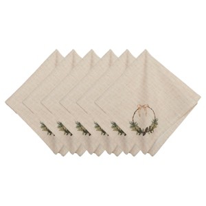 C&F Home Pinecone Wreath Napkin Set of 6 - 1 of 4