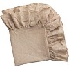 Deerlux 100% Pure Linen Washable Tablecloth with Ruffle Trim - 4 of 4