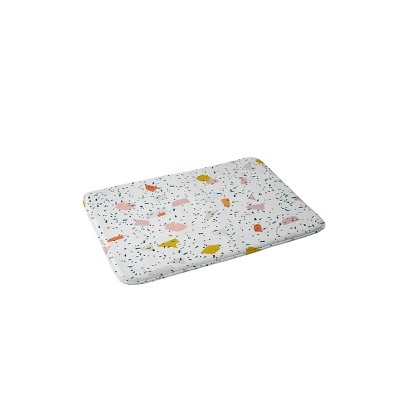 Hello Twiggs Tropical Terrazzo Memory Foam Bath Mat White - Deny Designs