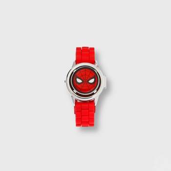 Cars 3 Lightning McQueen Boys' Stainless Steel Time Teacher Watch, Red  Bezel, Black Hook and Loop Nylon Strap with White Plaid Printing 