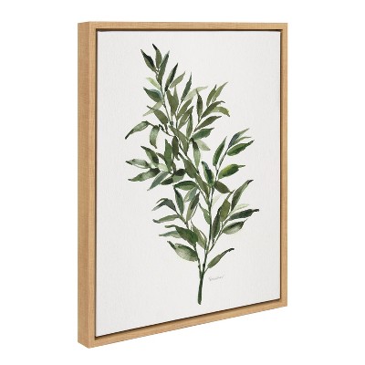 Natural Framed Green Botanical Canvas Wall Art