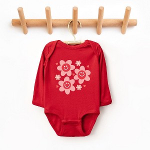 The Juniper Shop Hippy Flower Valentine Baby Long Sleeve Bodysuit - 1 of 3
