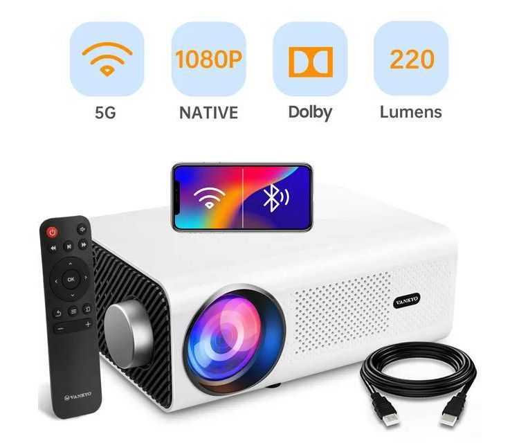 VANKYO Leisure 495W Native 1080P Projector Full HD 5G WiFi Projector with Bluetooth: Portable, HDMI, 30,000 Hour Bulb Life, 2 of 8