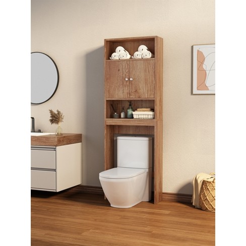 VASAGLE 3-Tier over the toilet storage Bathroom Storage Shelf Organizer  Rustic Brown and Black