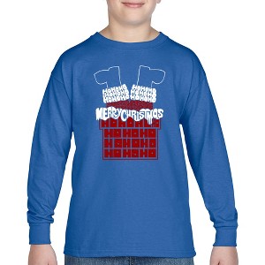 LA Pop Art Chimney Santa - Boy's Word Art Long Sleeve T-Shirt - 1 of 4