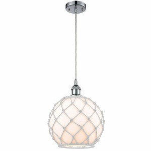 Farmhouse Rope - 1 Light Cord Hung Mini Pendant In Industrial Style-13 Inches Tall and 10 Inches Wide - 1 of 1