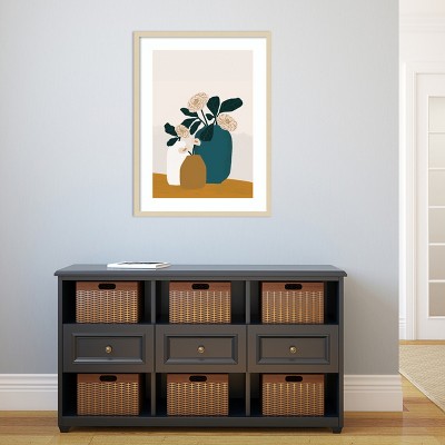 Stillness by Oris Eddu Natural Wood Framed Floral Art Print