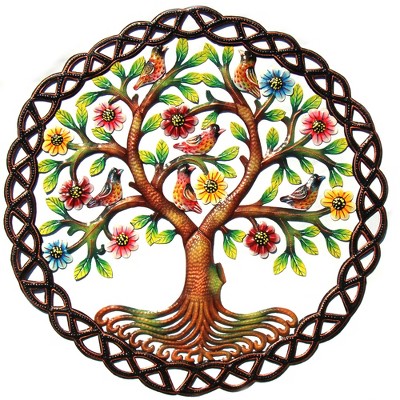 Slickblue Painted Metal Wall Art, 24" Steel, Handmade for Outdoor/Indoor Hanging Decor