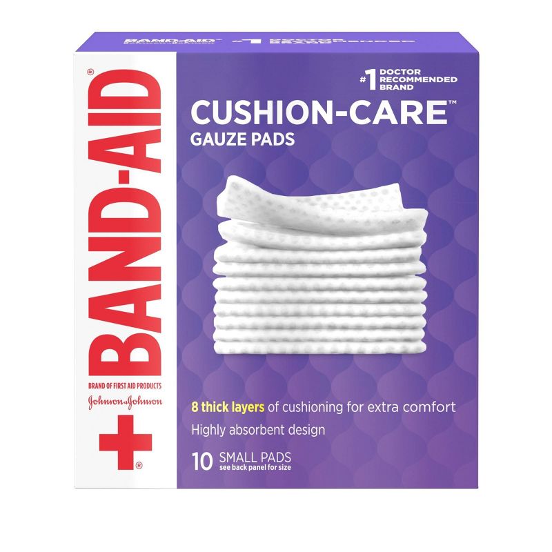 Johnson &#38; Johnson Brand Cushion Care Gauze Pads, Small, 2 in x 2 in - 10 ct, 1 of 8