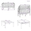 SKRAN 3-Piece Patio Daybed with Retractable Canopy Outdoor Metal Sectional Sofa Set Sun Lounger with Cushions for Backyard, Porch, Poolside, Grey - 3 of 4