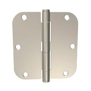 Brixwell 56-262SNK Plain Bearing Butt Hinge Radius Corners Non Rising Removable Pins Type 3-1/2" Height 3-1/2" Width Satin Nickel Finish Pair - 1 of 4