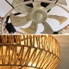 Vynxaria 22 Inch New Boho Caged Ceiling Fan With Enclosed Rattan 6 Speeds Remote Control Indoor Outdoor For Living Room - 4 of 4