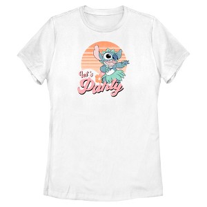 Womens Lilo & Stitch Let's Party Hula Dance T Shirt - 1 of 4