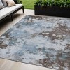 Sky Blue And Brown Abstract Washable Indoor Outdoor Area Rug - 2 of 4