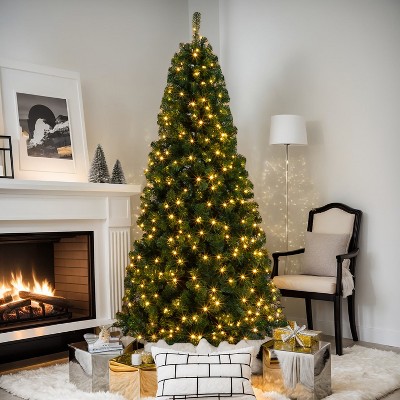 Resenkos 6ft PVC Material DIY 150 Lights Warm Color 8 Modes 1050 Branches Christmas Tree Green