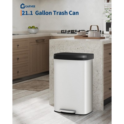 80L plastic cover plastic bag pedal trash can, without inner bucket + plastic bag pressure ring, with deodorizing box for Home,Office,Living room