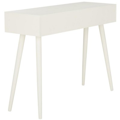 Elegant Transitional White Mirrored 3-Drawer Console Table