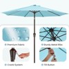 Hyleory 9' Wathet Blue 8 ribs Sunbrella,Hyleory Tilt Market Patio Umbrella with Oval Ribs Iron Pole, Sturdy and Adjustable - image 3 of 4