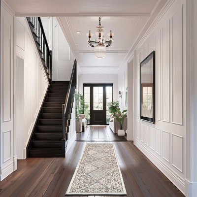 Becca Easy-Care Beige Synthetic 4' x 6' Rectangular Area Rug