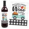 Big Dot of Happiness Happy Fall Truck - Harvest Pumpkin Party Decorations for Women and Men - Wine Bottle Label Stickers - Set of 4 - 3 of 4
