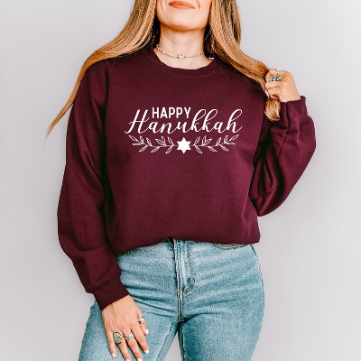 Simply Sage Market Women's Graphic Sweatshirt Happy Hanukkah