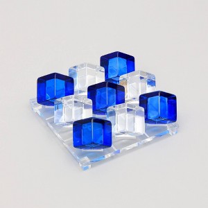 TopComfy Decorative Object Abstract Sculptures Set of 2 Modern Geometric Design for Table, Blue, 8"*8"*3.5" - 1 of 4